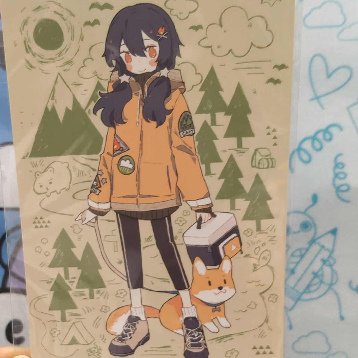 Camping with Dog Mini Print