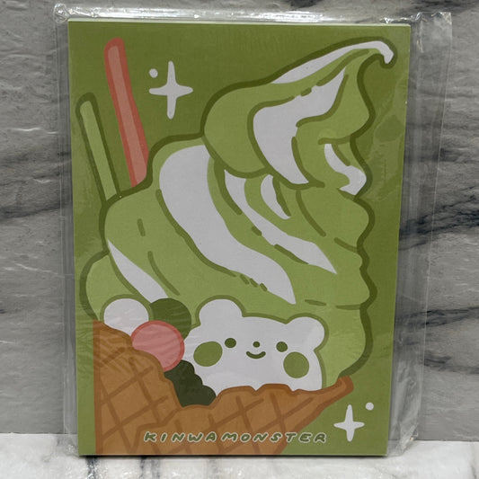 Matcha Ice Cream Long Memo Pad
