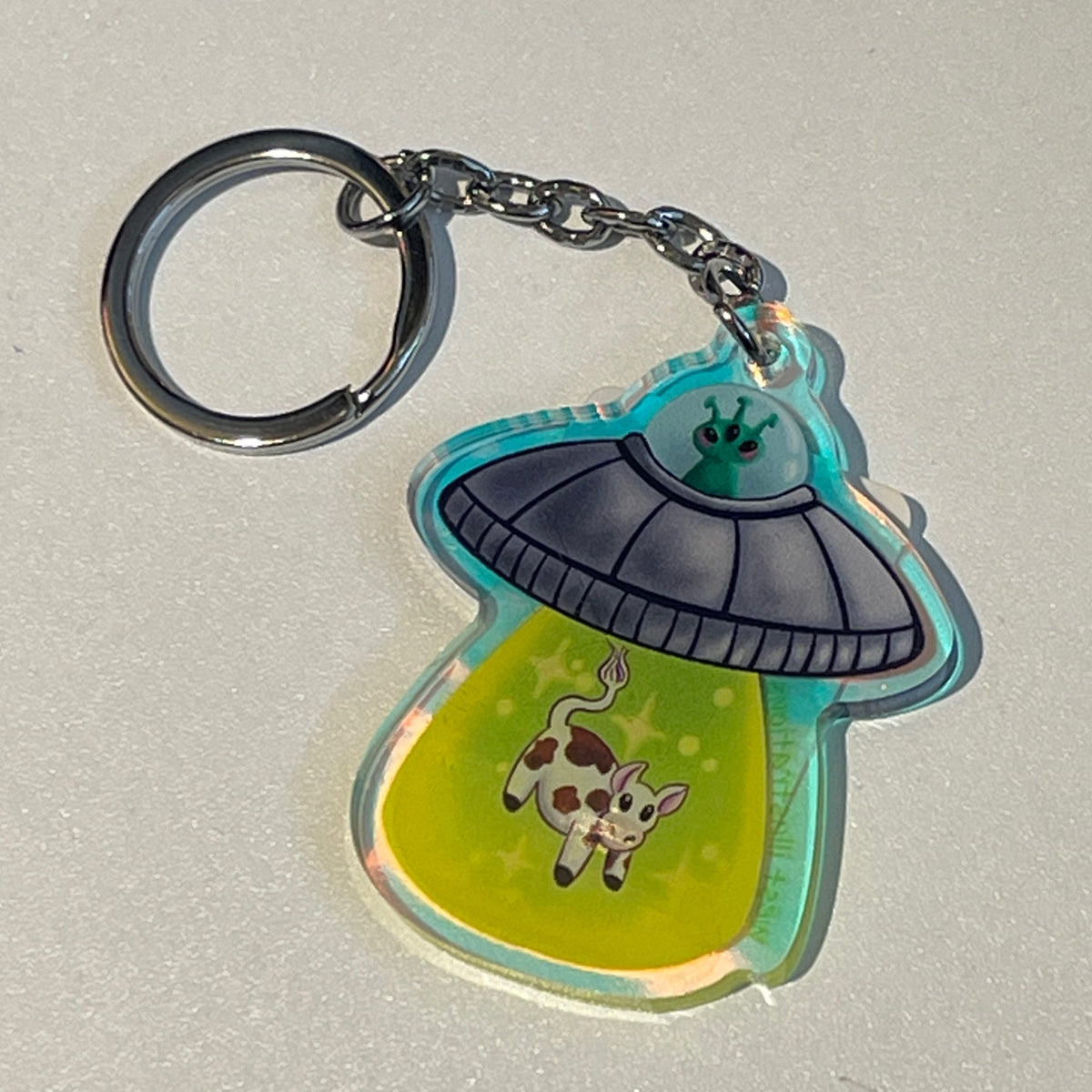 UFO Cow Abduction Keychain