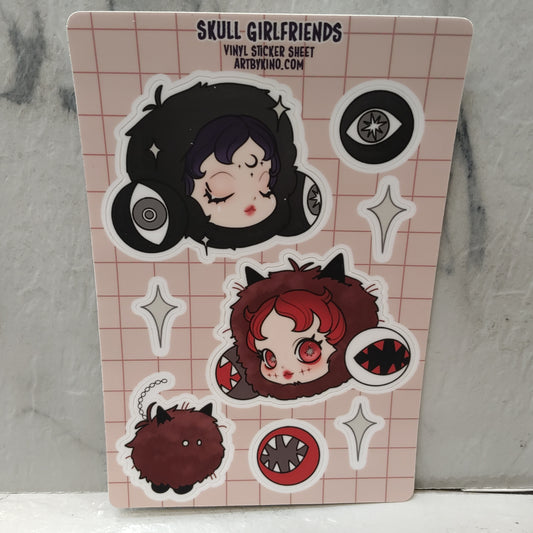 Skull Girlfriends Sticker Sheet