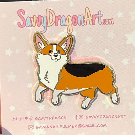 Corgi Pin - Red head Tricolor