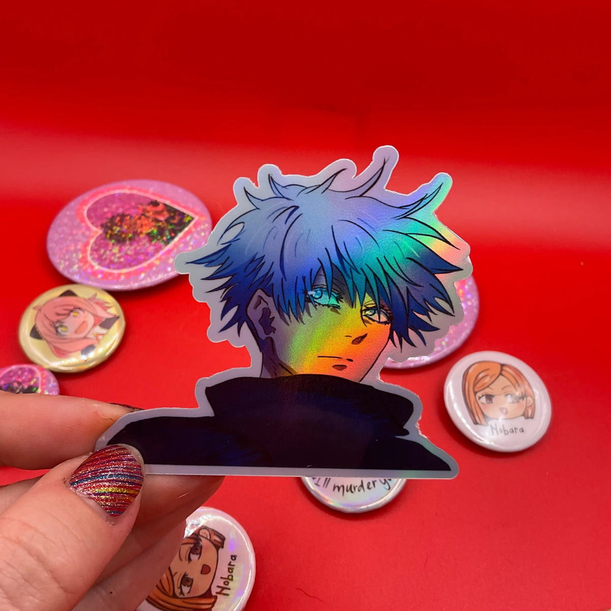 Gojo Blue Hair Sticker