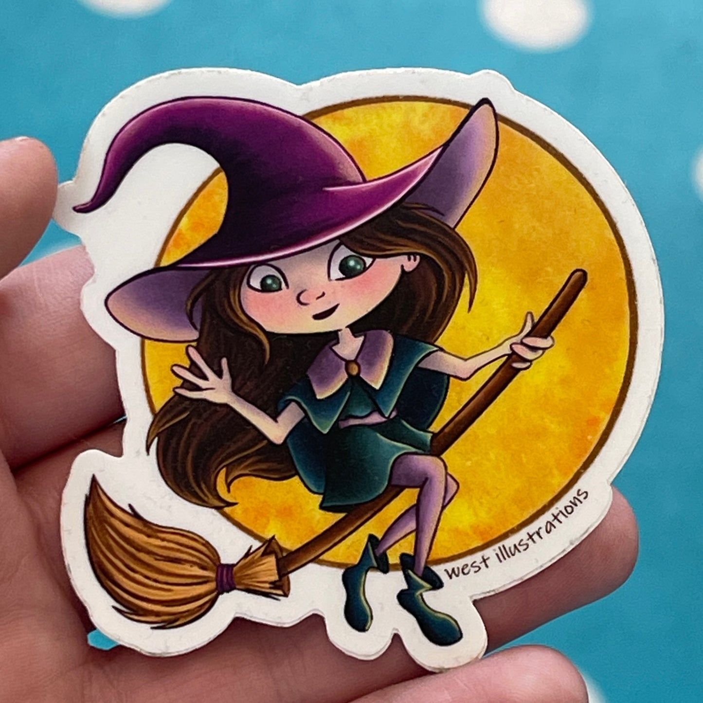 Full Moon Witch Sticker