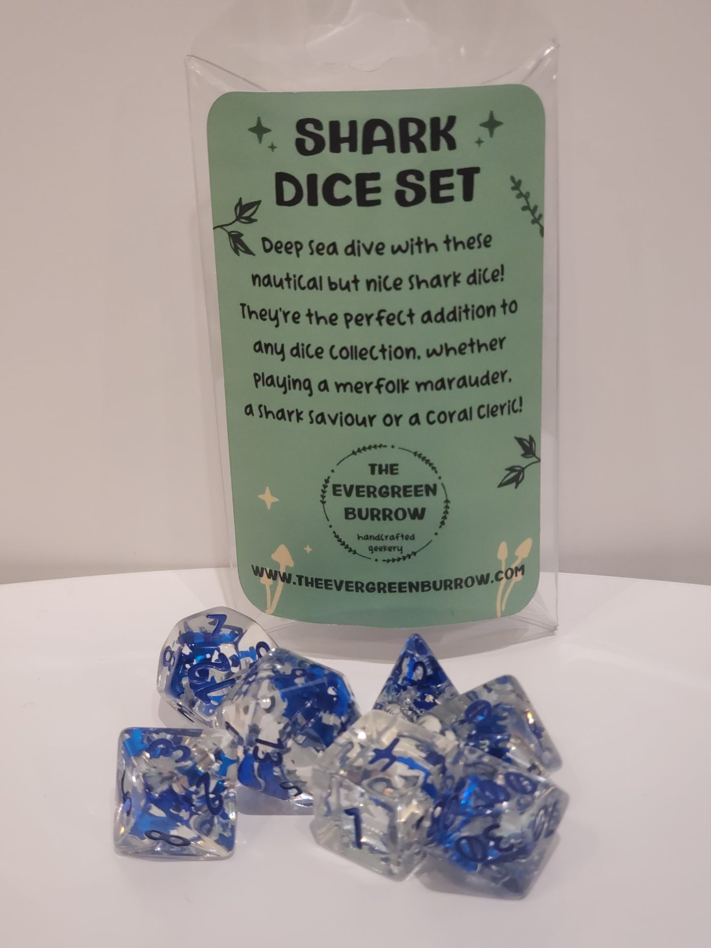 Shark Confetti Dice Set