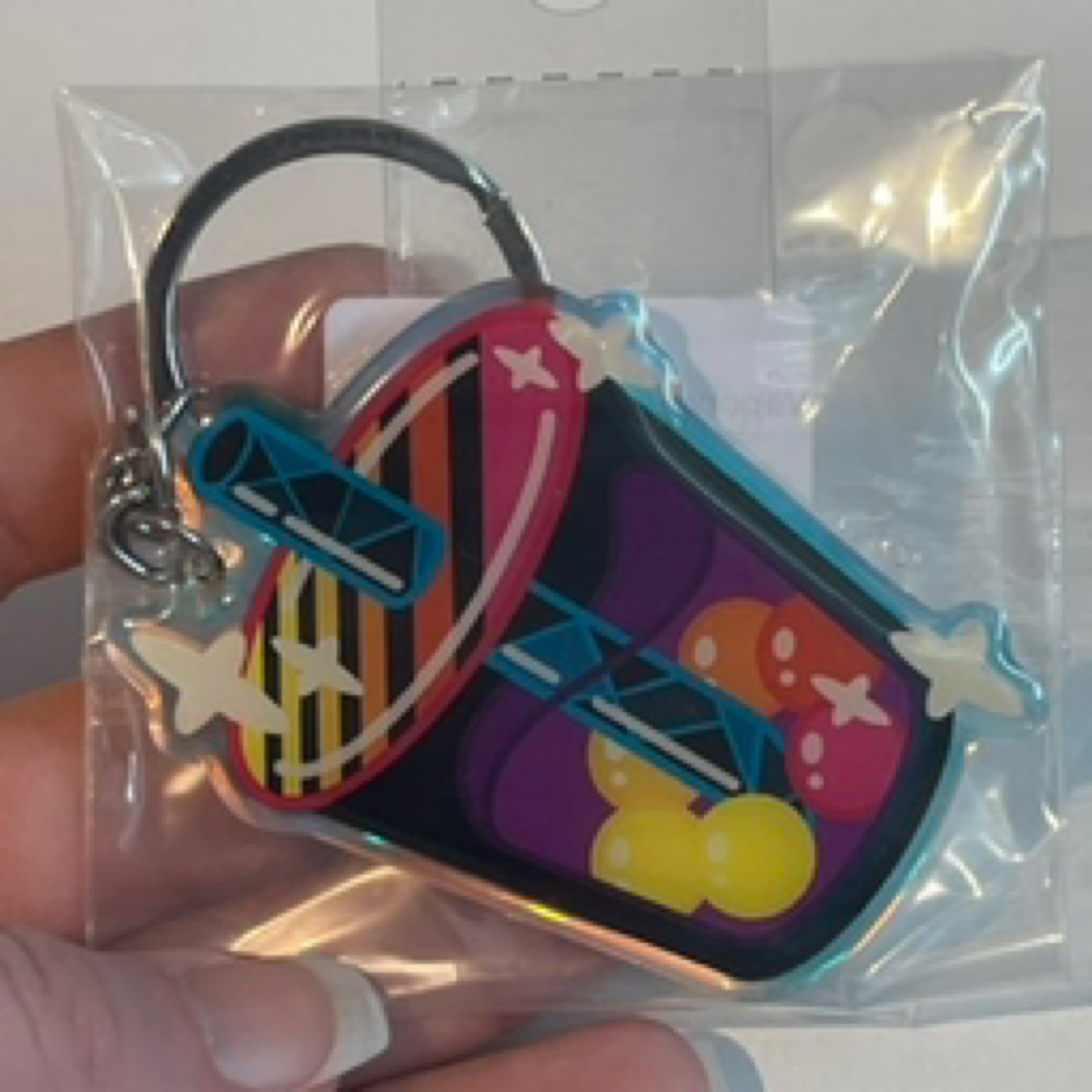 Vaporwave Boba Tea Keychain