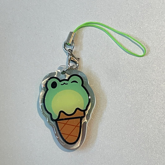 Ice Cream Frog Charm