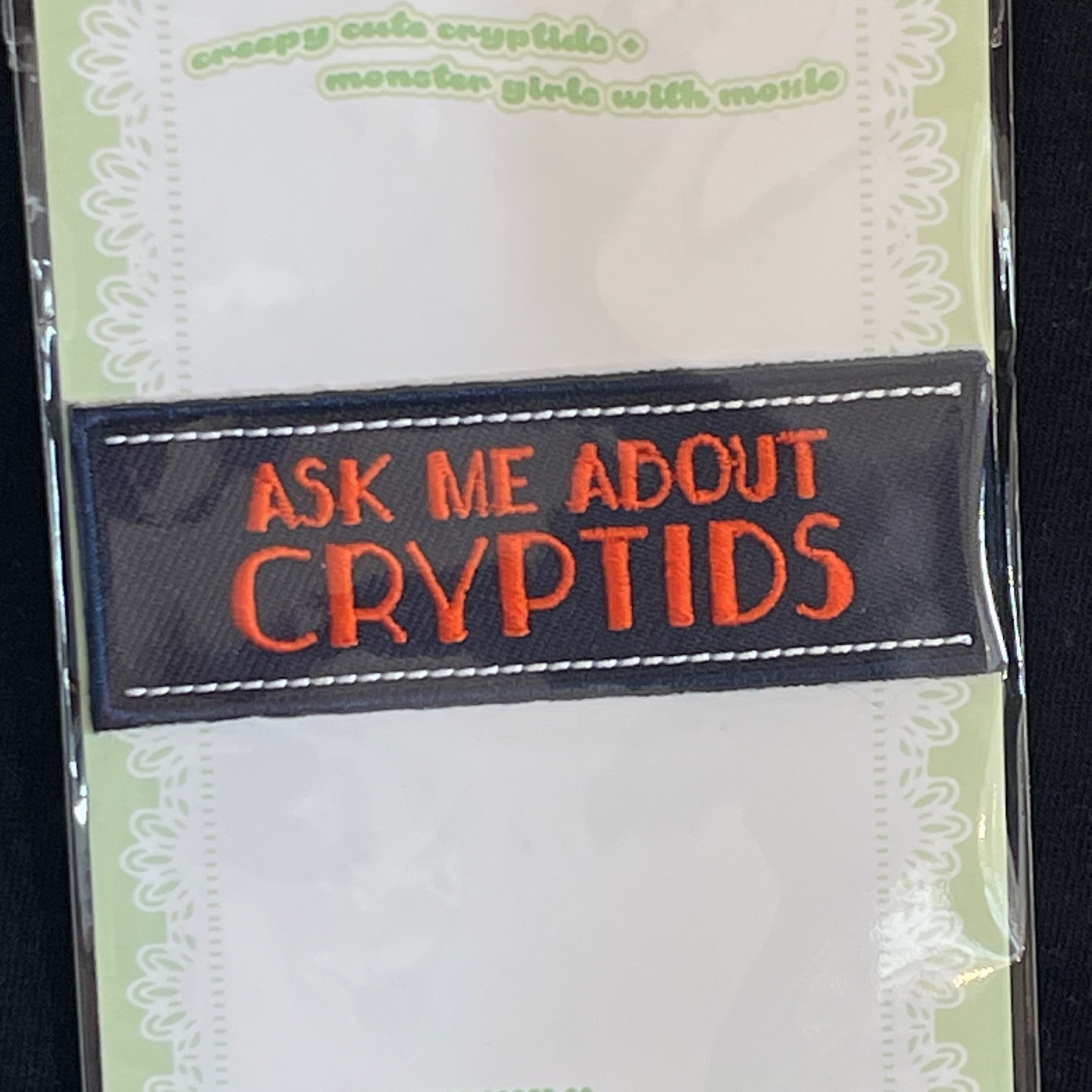 Ask Me About Cryptids Patch – Beetlebug Art Collective