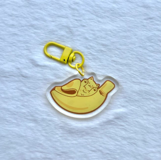 Banana Cat Acrylic Charm