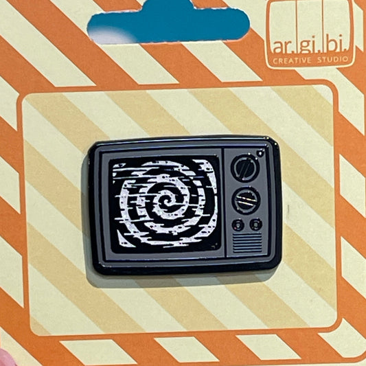 Hypno TV - Black and White Enamel Pin