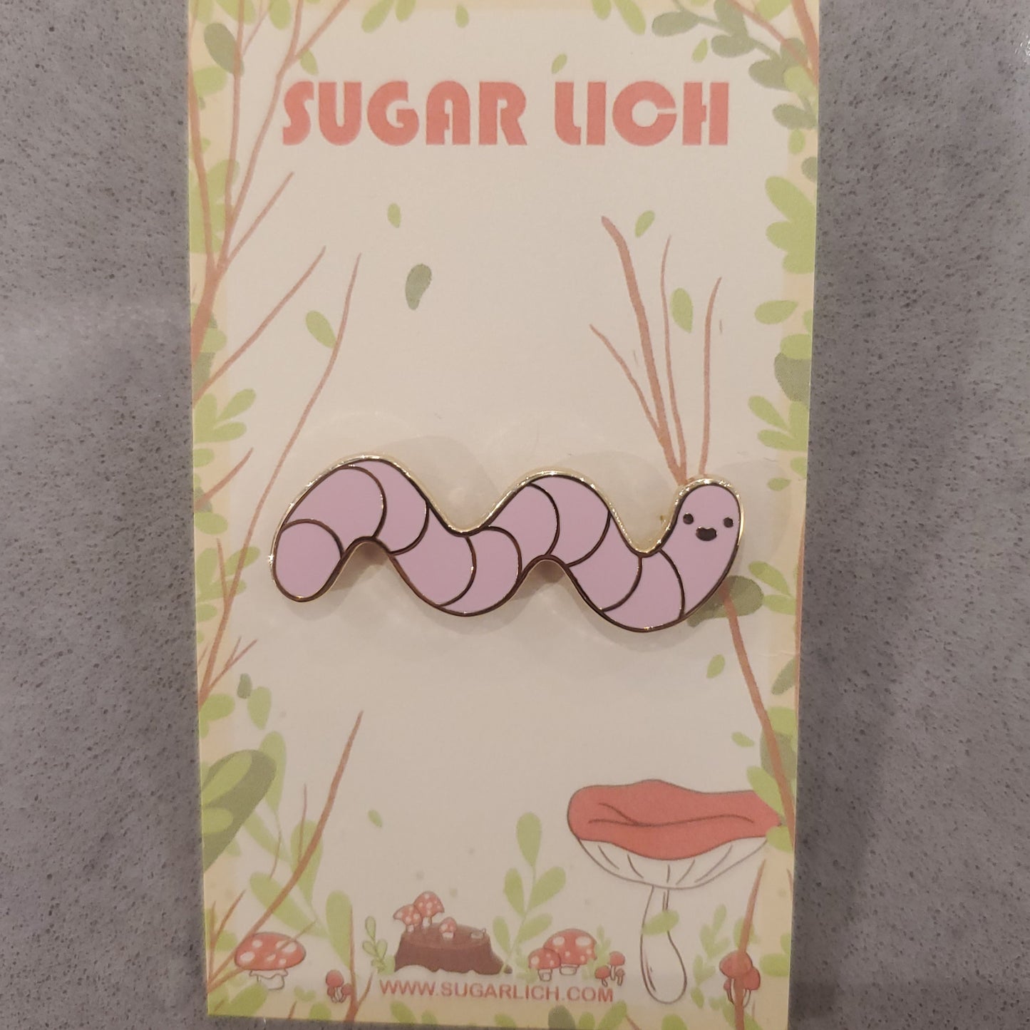 Worm Enamel Pin