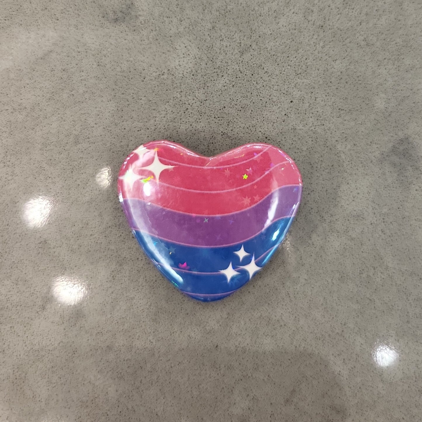 Mini Heart Pride Flag Buttons