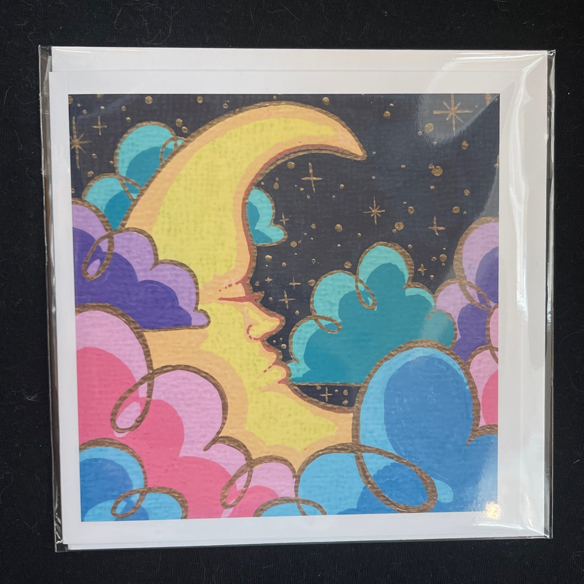 Moon Face Greeting Card