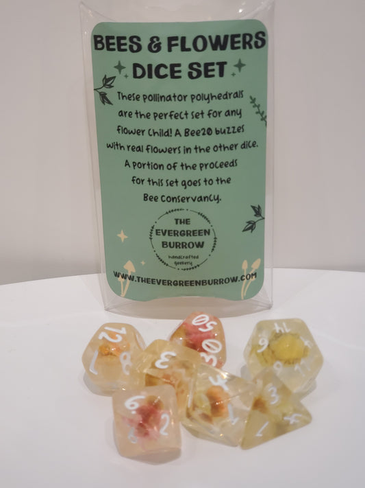 Bees and Flowers Dice Set
