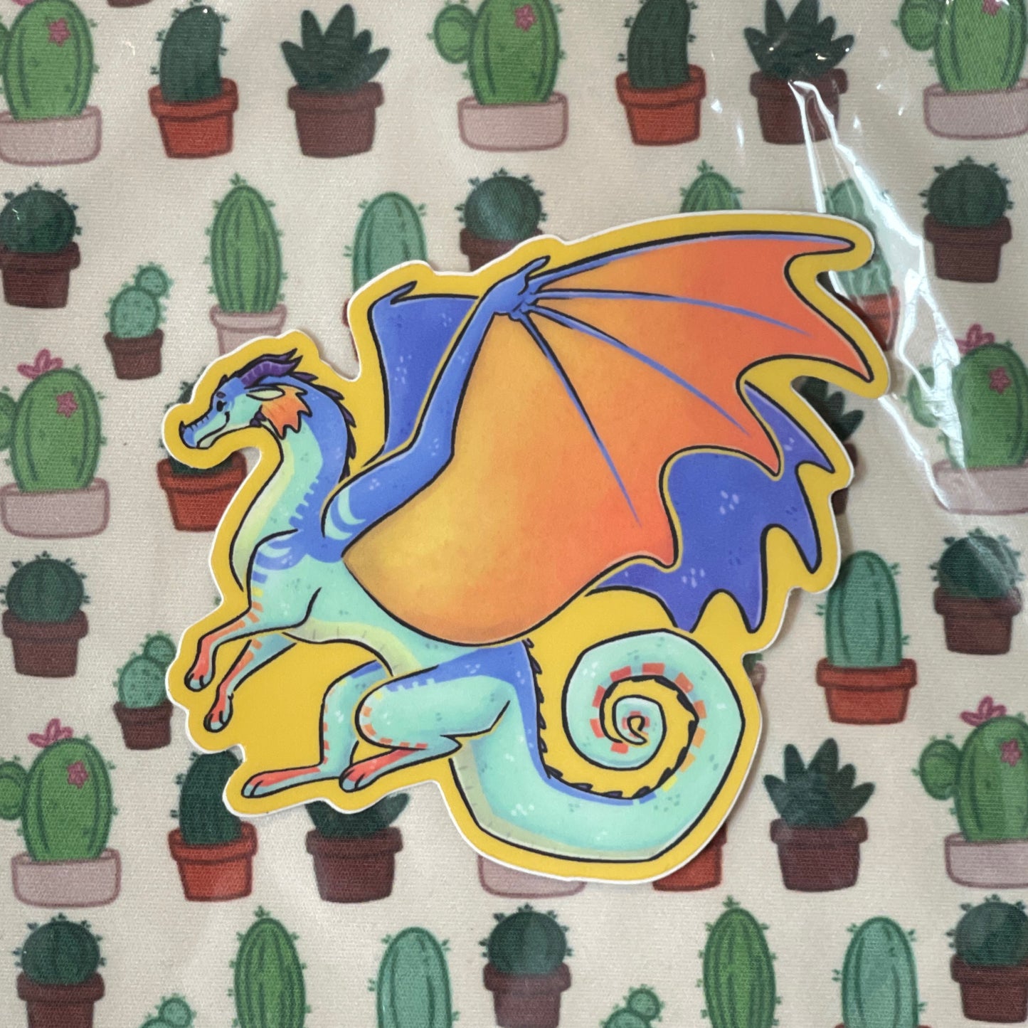Dragon - Glory (teal/blue) Sticker