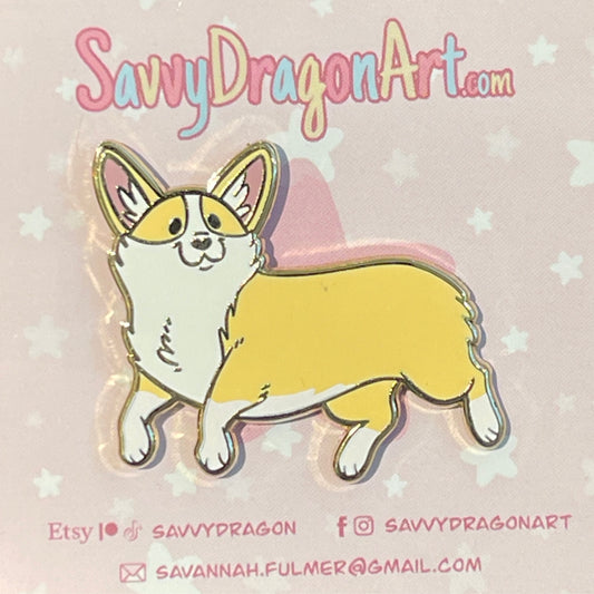 Corgi Pin - Red and White