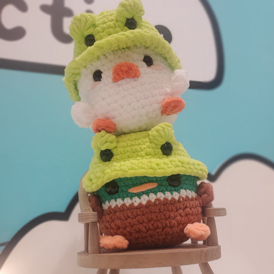 JUMBO Duck with Frog Hat