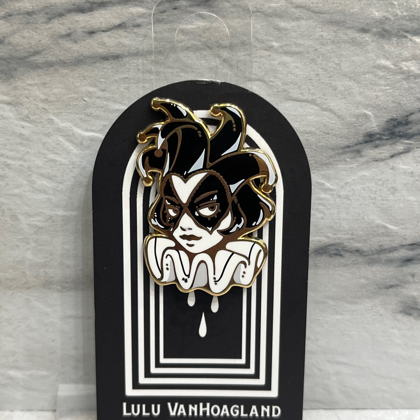 Jester in Black Enamel Pin