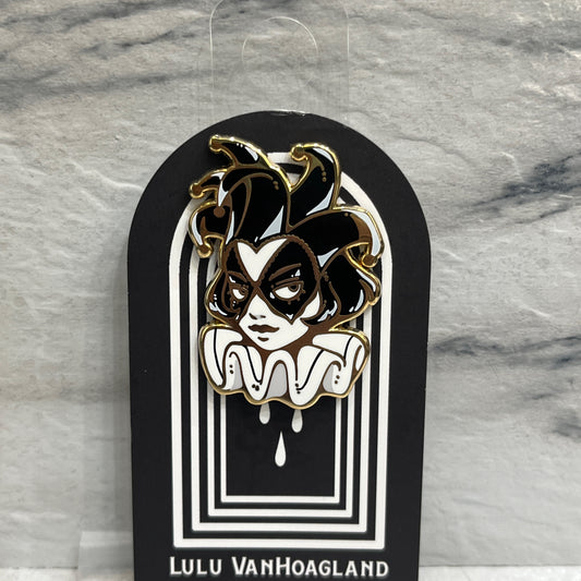 Jester in Black Enamel Pin