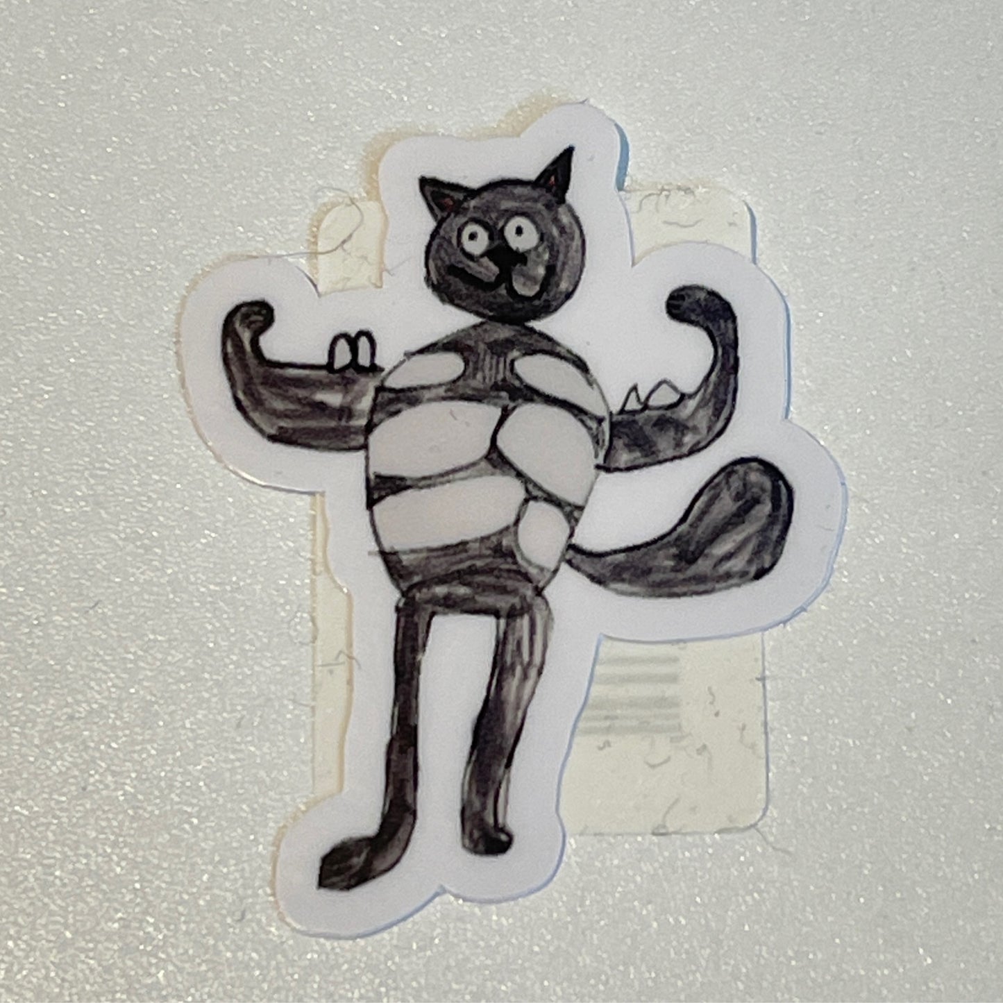 Muscle Cat Sticker