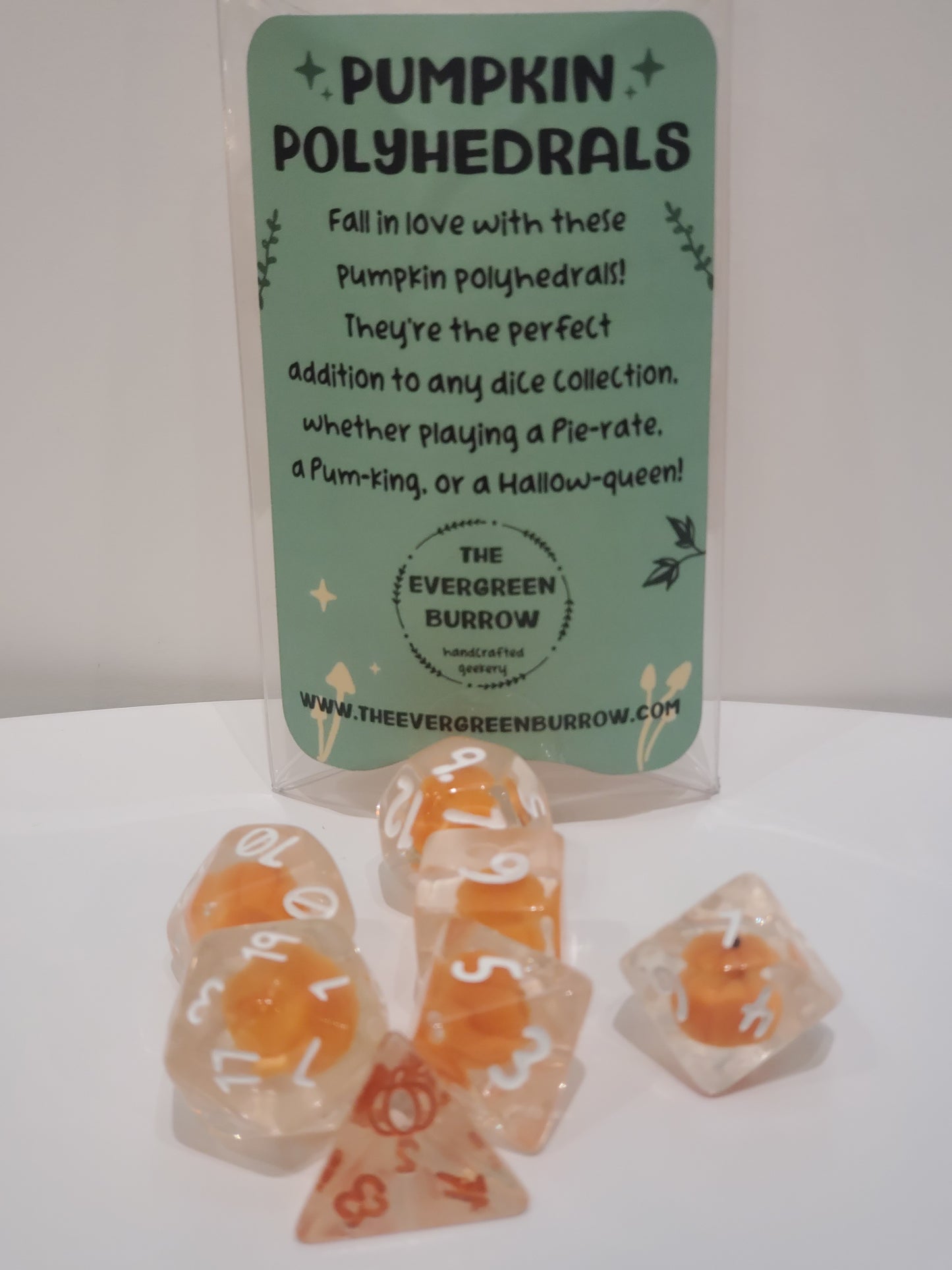 Pumpkin Polyhedral Dice Set