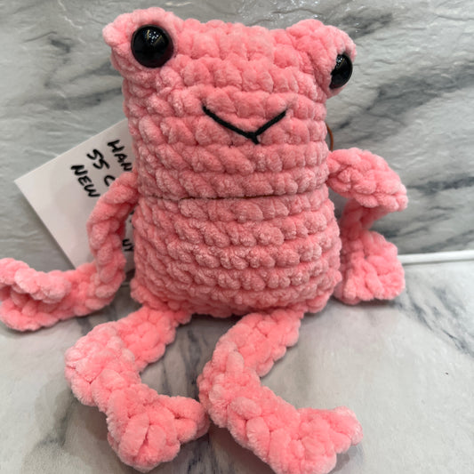 Leggy Frog crochet plush