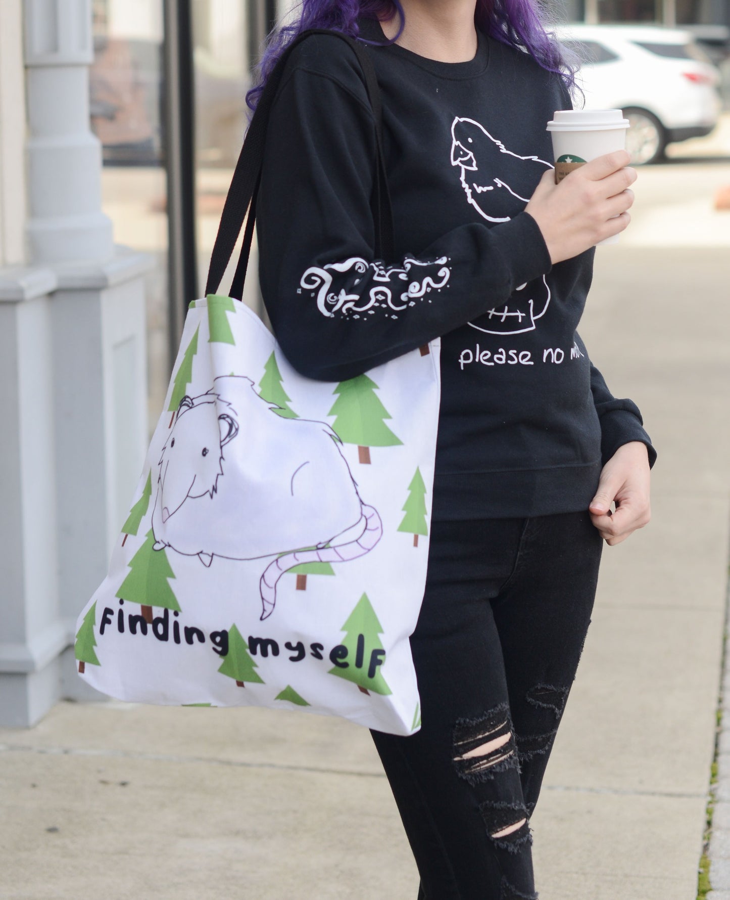 Possum Finding Myself Tote Bag