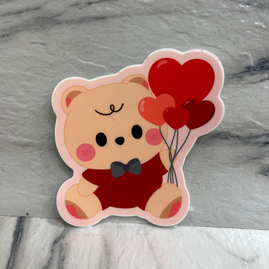 Bear Black Bow Heart Balloons
