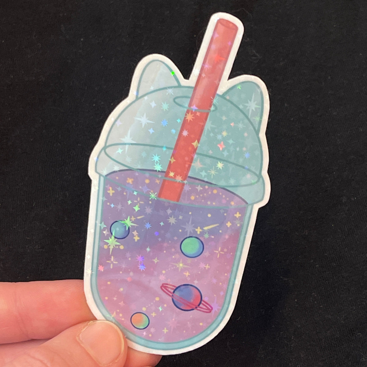 Galaxy Cat Bubble Tea Sticker