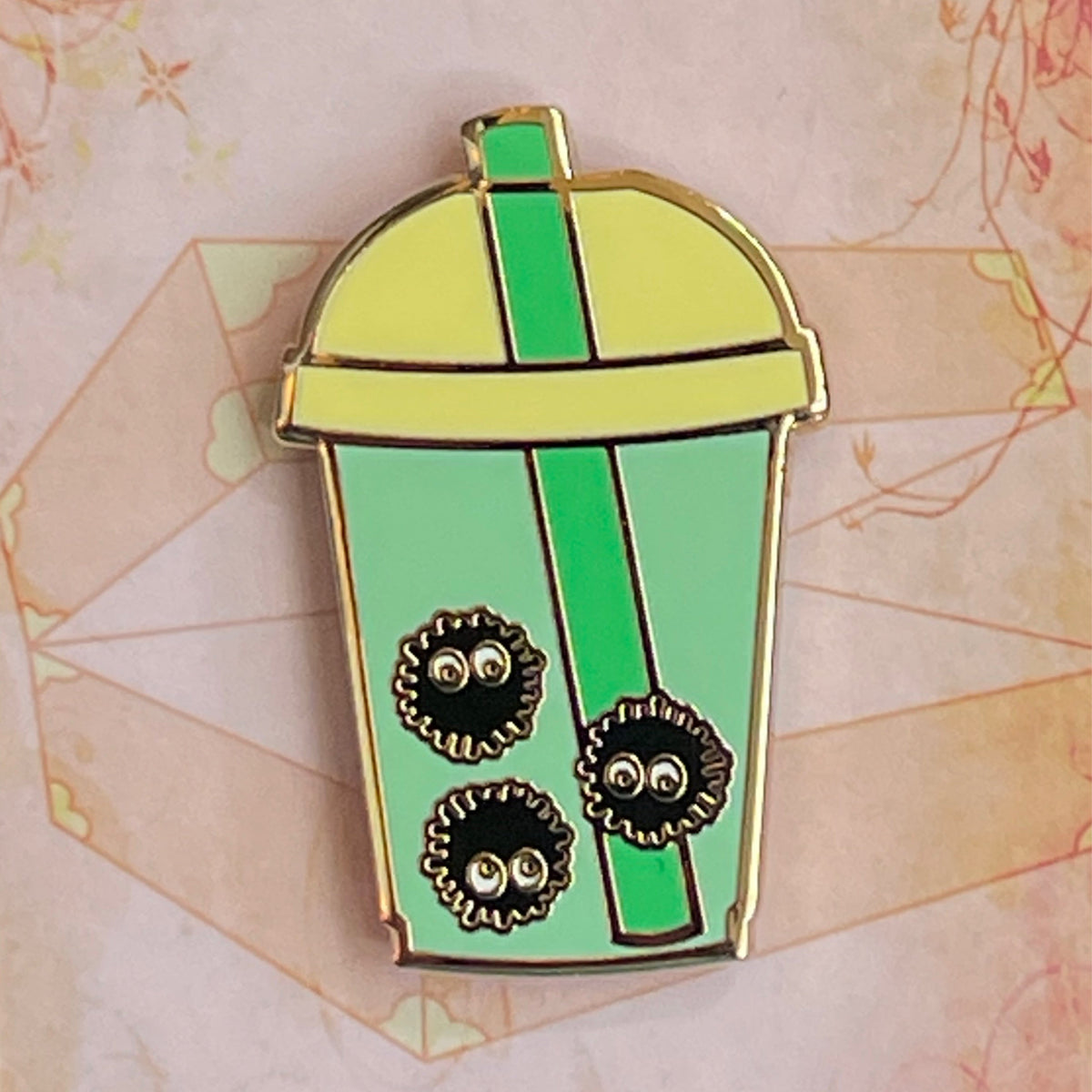 Bubble Tea Soot Sprites Enamel Pin