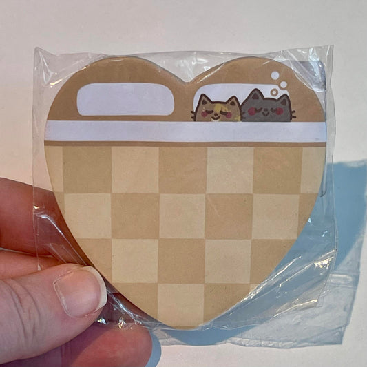 Sleeping Kitties Heart Sticky Notes