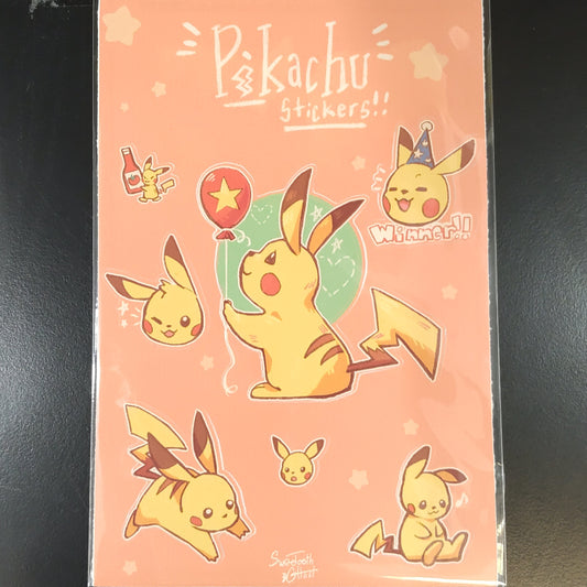 Pikachu Sticker Sheet by SweeToothGhost