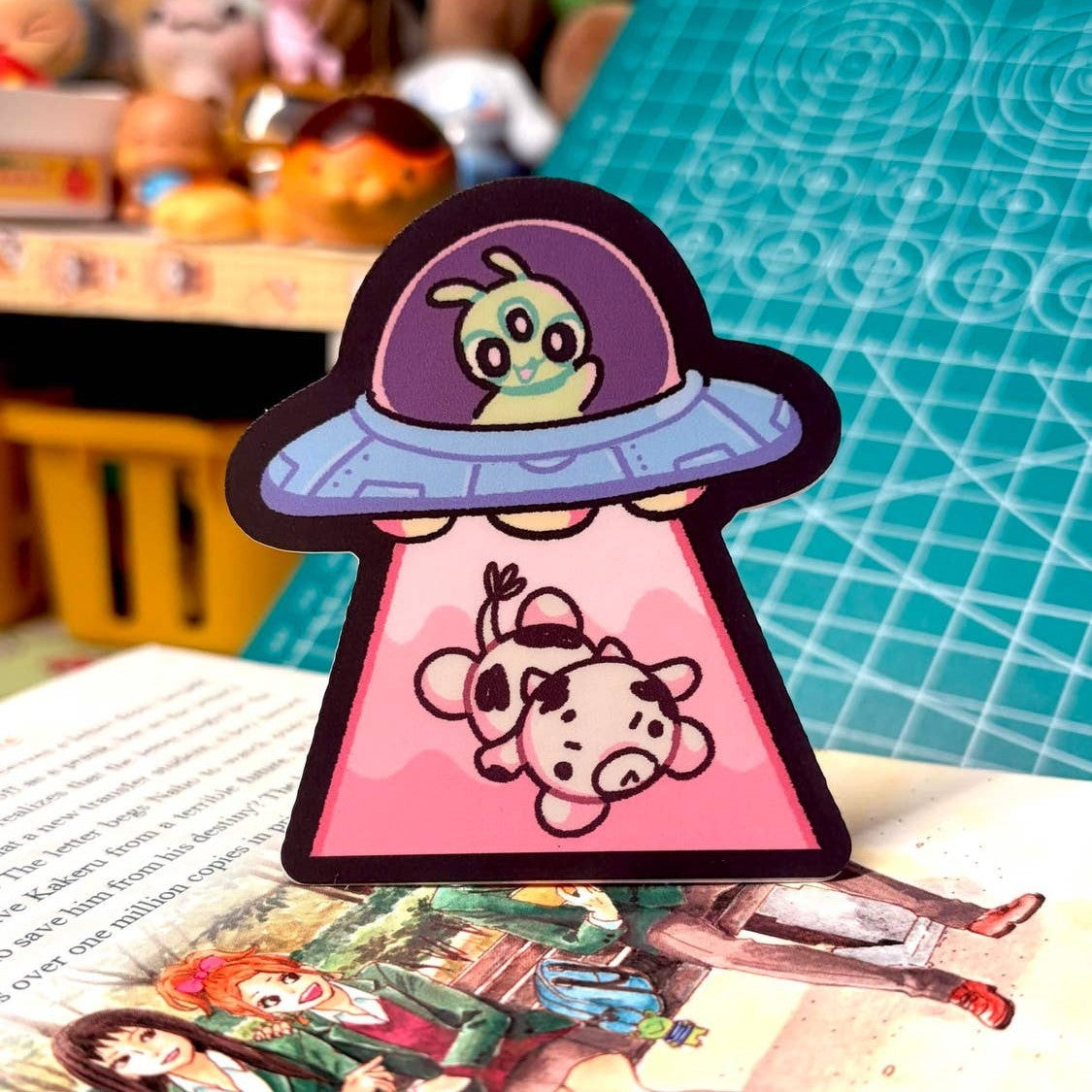 Alien Abduction UFO Sticker