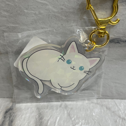 White Cat Keychain