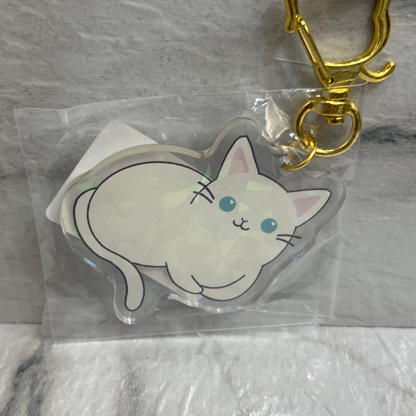 White Cat Keychain