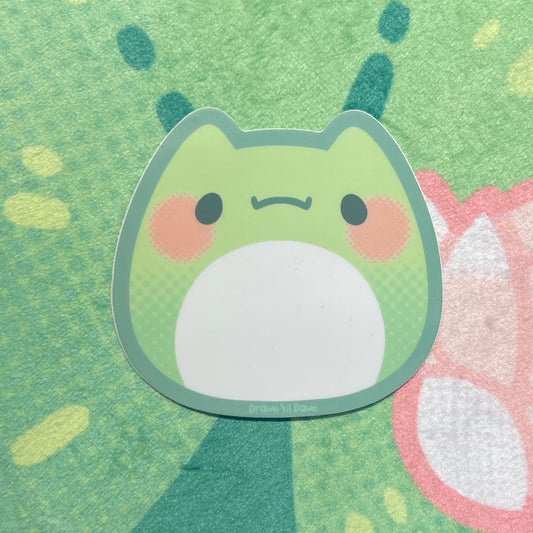 Green Frog Vinyl Sticker