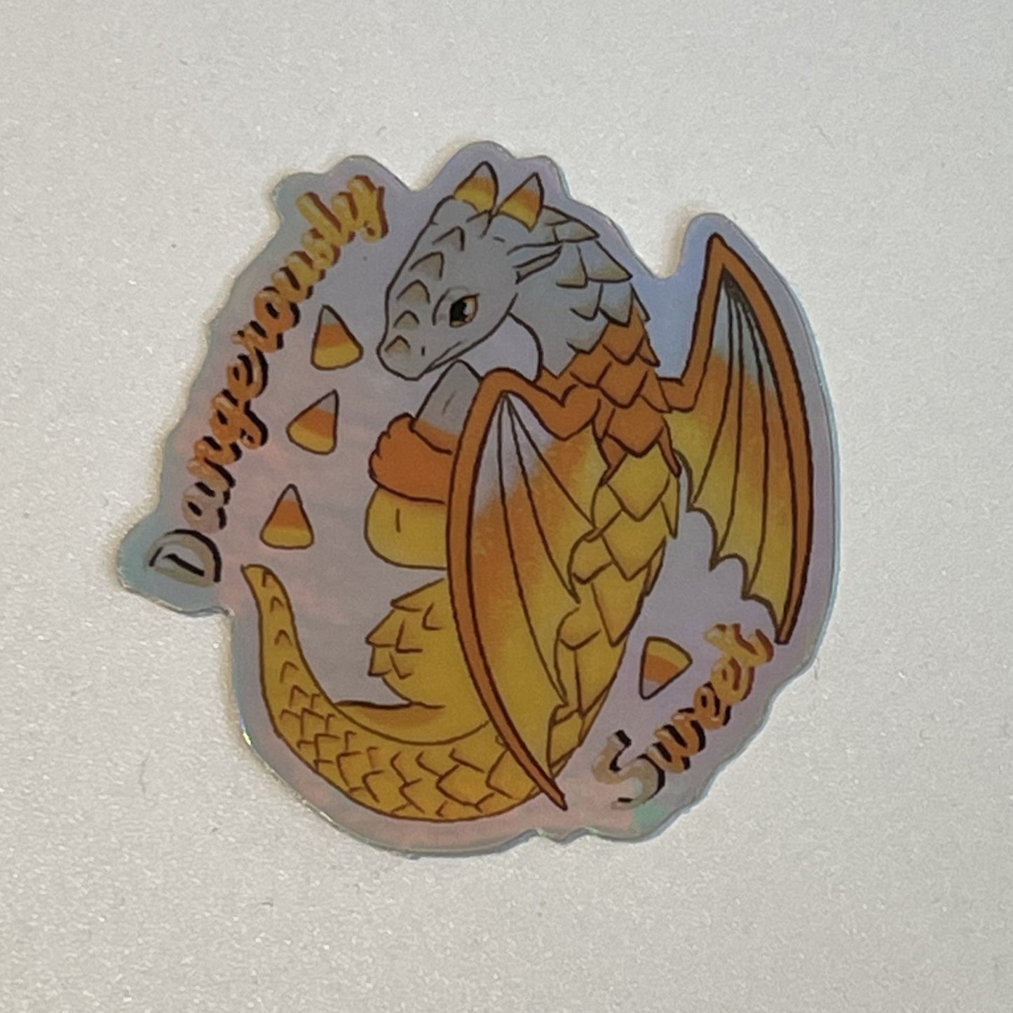 Holo Candy Corn Dragon Sticker