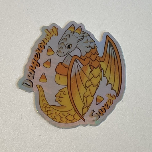 Holo Candy Corn Dragon Sticker