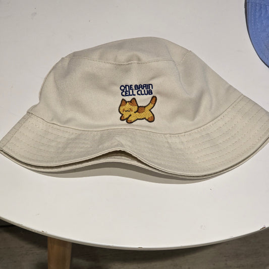 one brain cell club jupming cat bucket hat