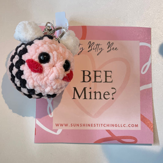 Pink Itty Bitty Bee Keychains