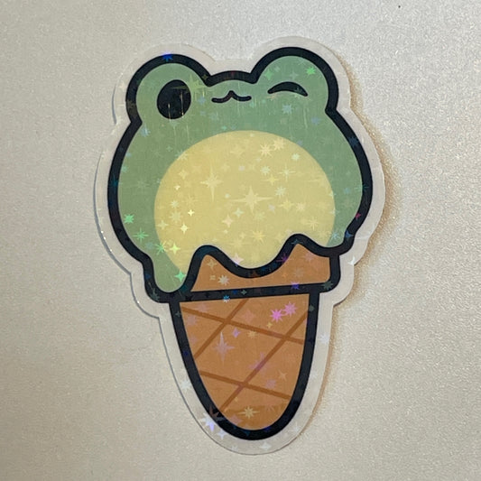 Ice Cream Frog Sticker