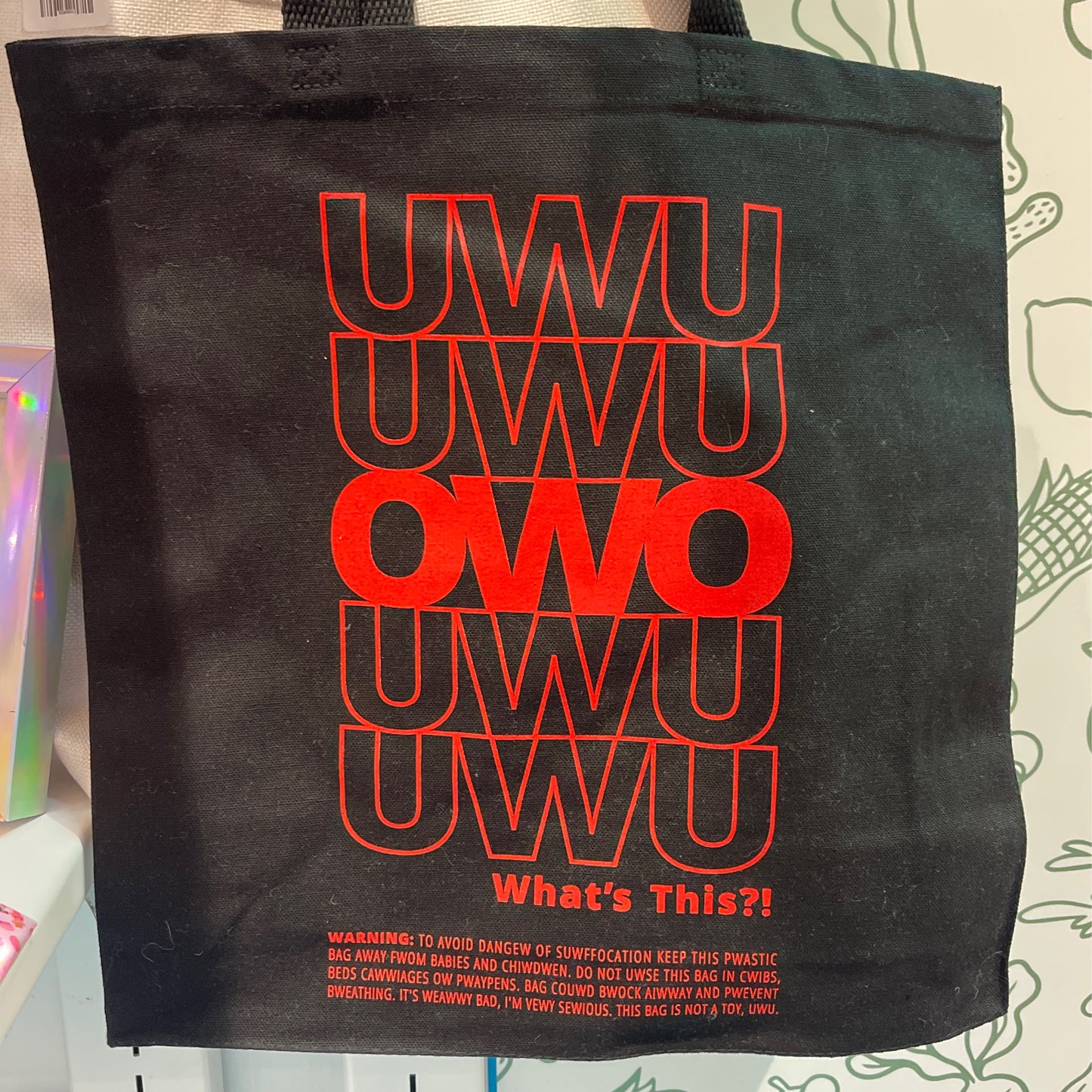 OWO Meme Tote Bag - Black