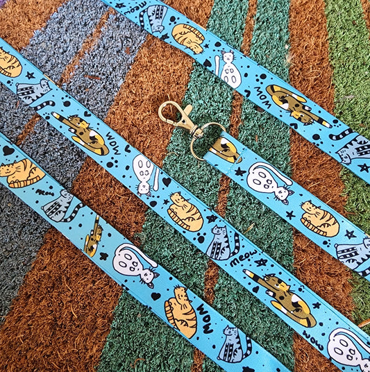 Blue Cat Lanyard