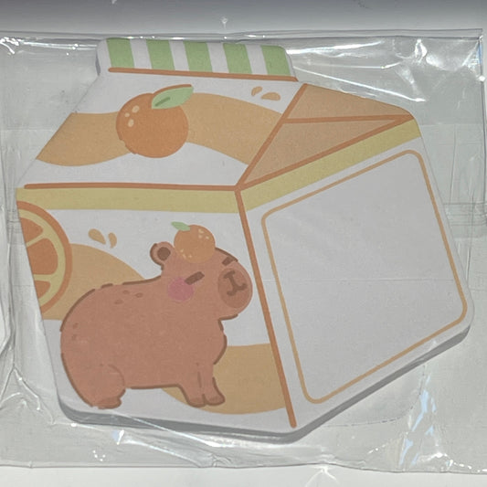 Capybara Orange Juice Sticky Notes