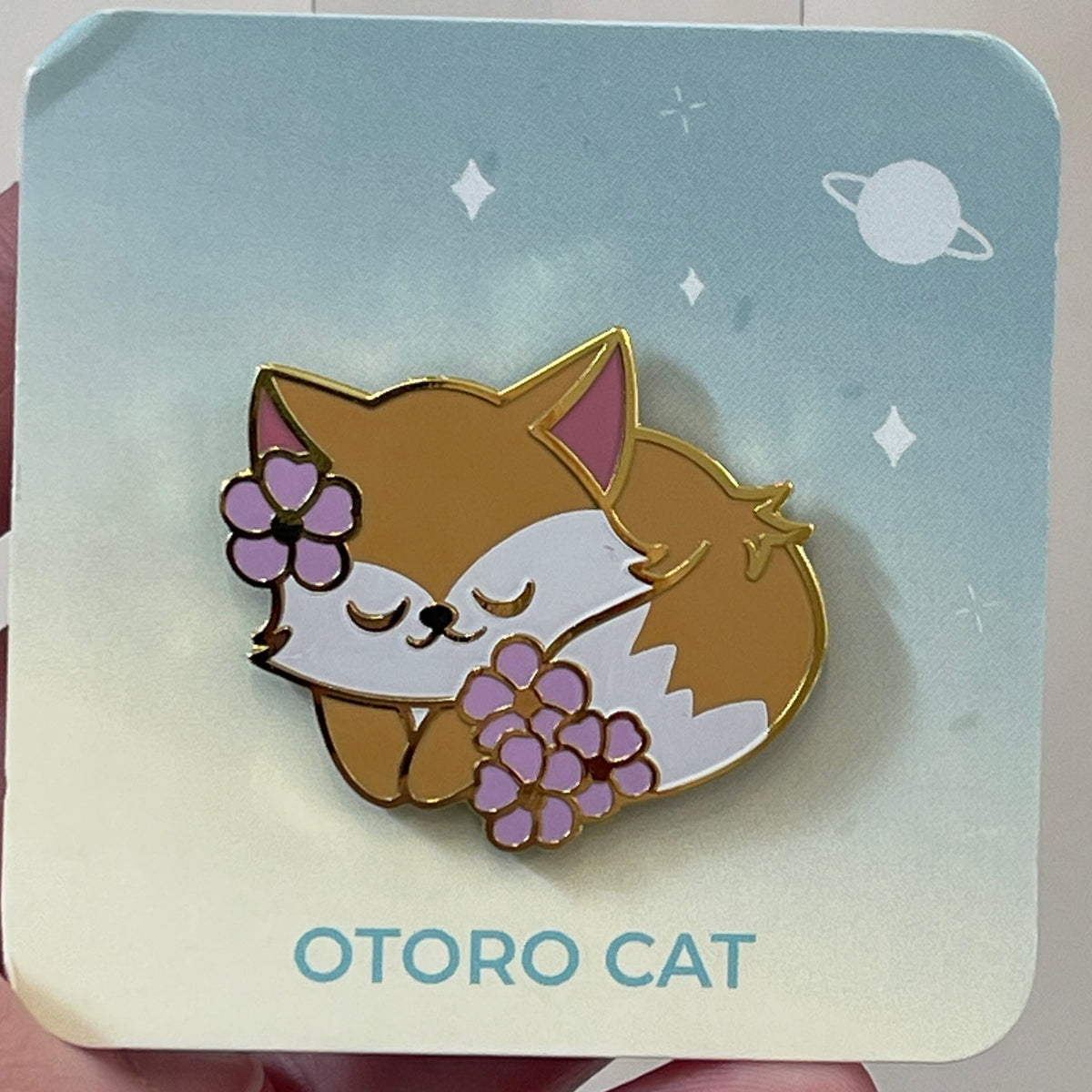 Sleeping Fox Enamel Pin