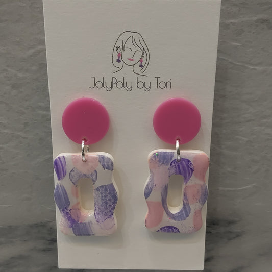 Purple/Pink Spots Earrings