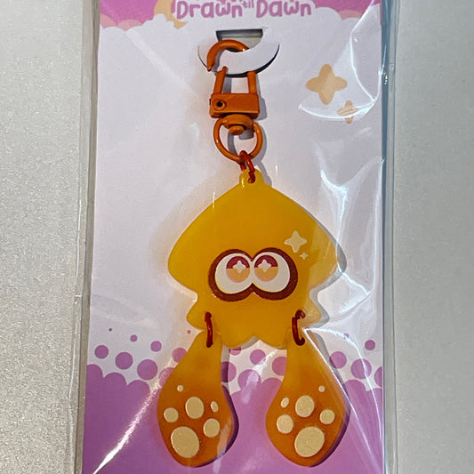 Orange Squid Charm