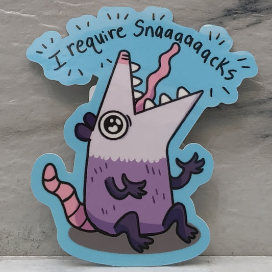 I Require Snacks Sticker