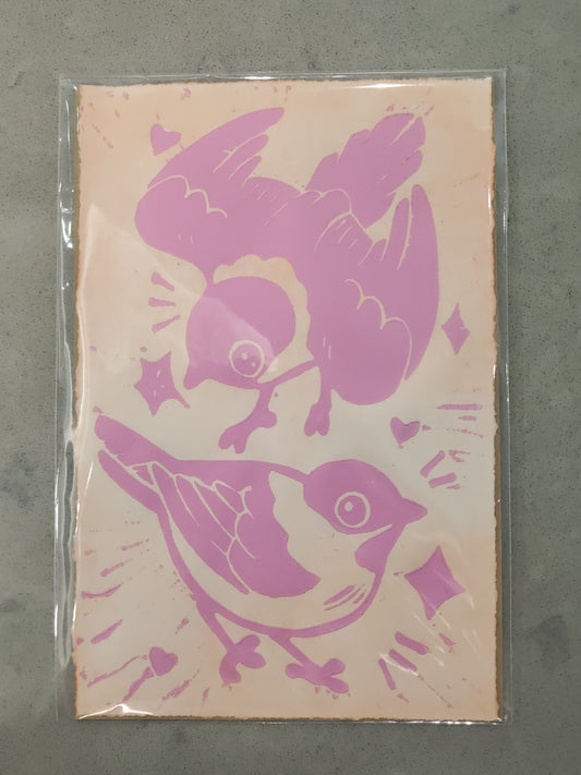 BIRDS! Relief Print