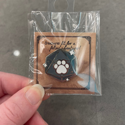 48A - D20 Silver Enamel Pin