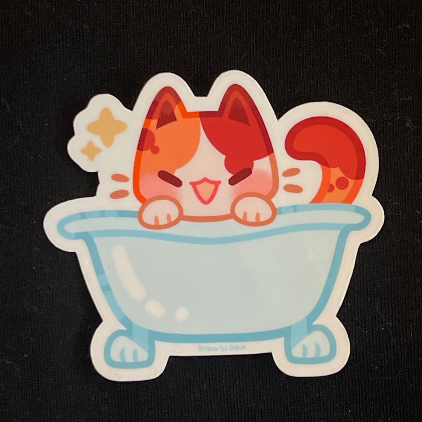 Calico Tub Cat Sticker